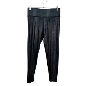 Cut The Frills Snakeskin Design Leggings Large Black Blue